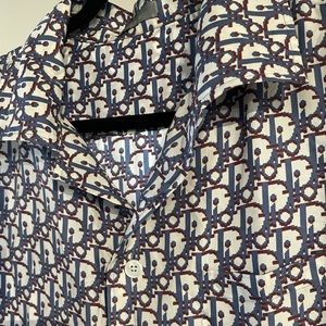 Dior Oblique 100% Silk Twill Shirt Men’s Medium 40